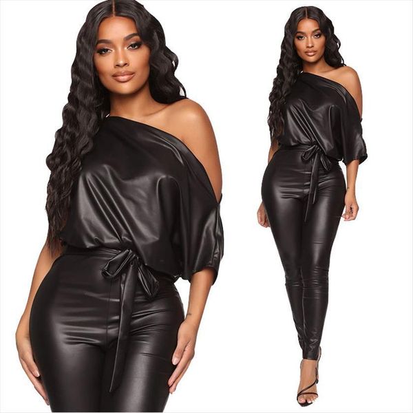 european and american style women romper elegant plus size strapless skinny pu leather jumpsuit, Black;white
european and american style women romper elegant plus size strapless skinny pu leather jumpsuit, Black;white
