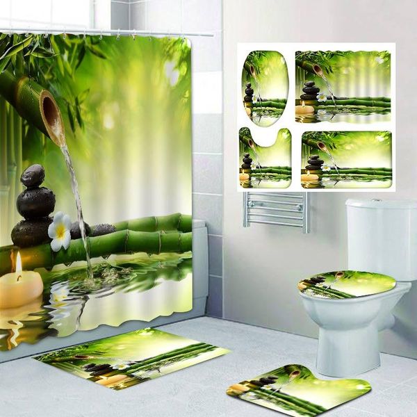 green bamboo print shower curtain set carpet toilet cover bath mat sets bathroom waterproof with 12 hooks home deco curtains
green bamboo print shower curtain set carpet toilet cover bath mat sets bathroom waterproof with 12 hooks home deco curtains