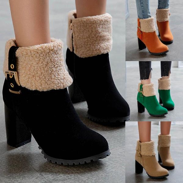 boots fur snow ladies zipper square heel women winter classic buckle warm shoes high heels platform ankle multicol, Black
boots fur snow ladies zipper square heel women winter classic buckle warm shoes high heels platform ankle multicol, Black