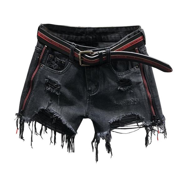 women's shorts 2021 high street woman clothing lady fashion short women hole washed black casual denim, White;black
women's shorts 2021 high street woman clothing lady fashion short women hole washed black casual denim, White;black