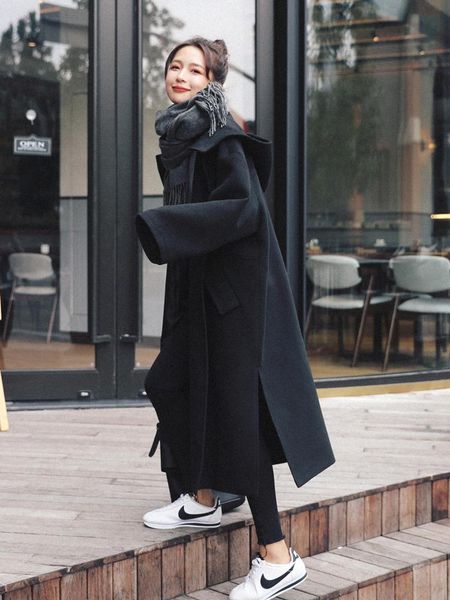 autumn winter women fashion long woolen coat female loose korean style solid warm basic elegant student blends q298 women's wool &, Black
autumn winter women fashion long woolen coat female loose korean style solid warm basic elegant student blends q298 women's wool &, Black