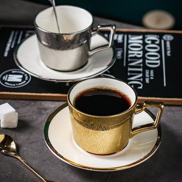 mugs european small luxury ceramic coffee cup and saucer set gift afternoon tea gold silver household mug
mugs european small luxury ceramic coffee cup and saucer set gift afternoon tea gold silver household mug