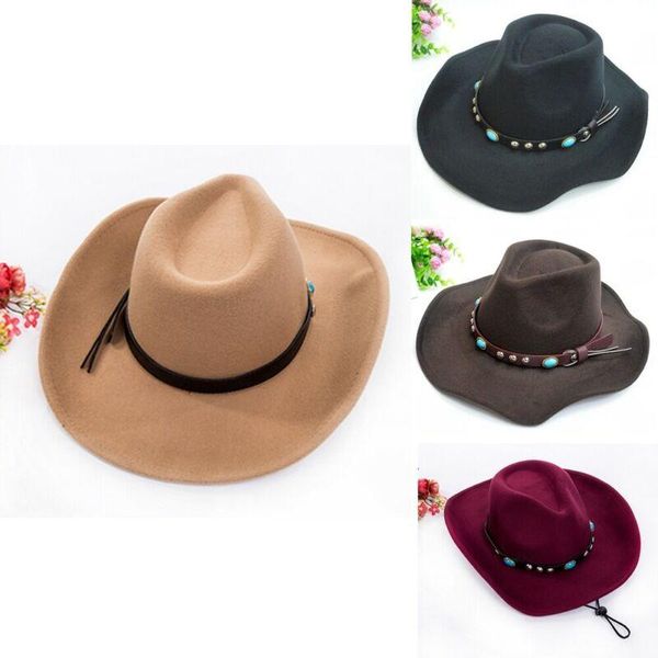 cloches 2021 cool womem men wool blend western cowboy hat wide brim cowgirl jazz cap woolen hats casual adjustable caps autumn winter, Blue;gray
cloches 2021 cool womem men wool blend western cowboy hat wide brim cowgirl jazz cap woolen hats casual adjustable caps autumn winter, Blue;gray