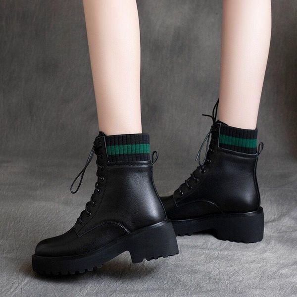 boots soft leather women's mid-heel british style single boot women shoes winter zapatos de mujer, Black
boots soft leather women's mid-heel british style single boot women shoes winter zapatos de mujer, Black