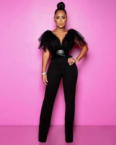 women's jumpsuits & rompers 2021 black jumpsuit elegant women v-neck sleeveless vestido celebrity bodycon party bandage, Black;white
women's jumpsuits & rompers 2021 black jumpsuit elegant women v-neck sleeveless vestido celebrity bodycon party bandage, Black;white