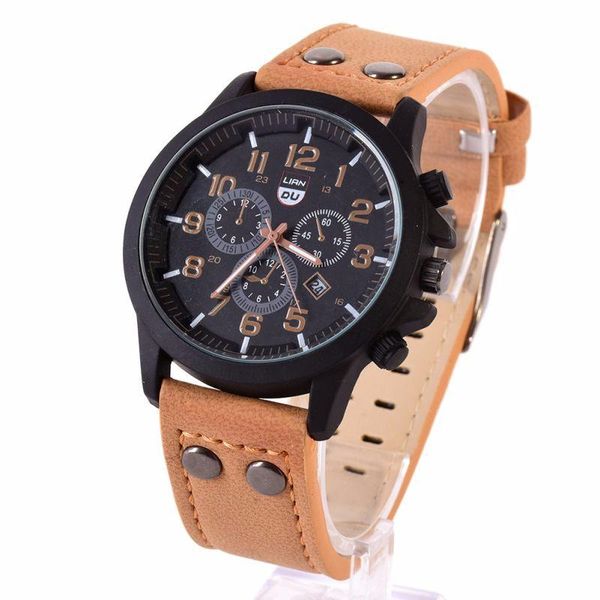 wristwatches men's watches sport retro design leather band analog alloy quartz wrist watch, Slivery;brown
wristwatches men's watches sport retro design leather band analog alloy quartz wrist watch, Slivery;brown
