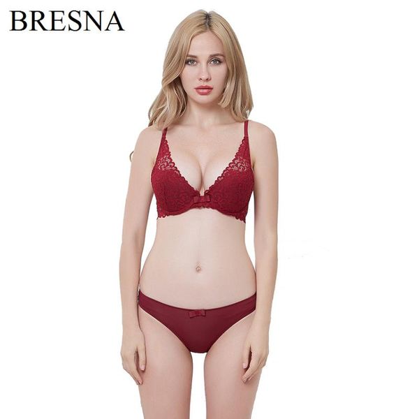 bras sets deep v push up lace underwear with bow thin cup plunge lightly lined bra and panties women brassieres, Red;black
bras sets deep v push up lace underwear with bow thin cup plunge lightly lined bra and panties women brassieres, Red;black