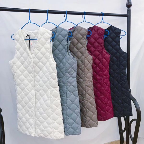 vests down women's middle length 2021 korean version slim round neck light down et vt, Black;white
vests down women's middle length 2021 korean version slim round neck light down et vt, Black;white