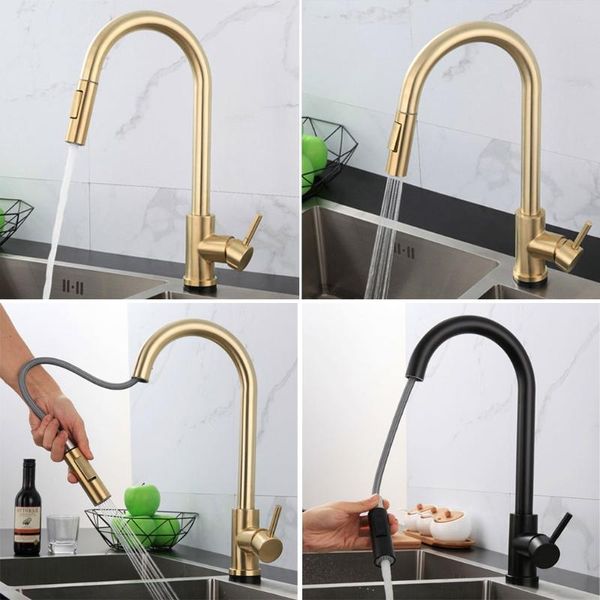 1/2" stainless steel smart touch kitchen sink faucets with pull down sprayer kit bathroom
1/2" stainless steel smart touch kitchen sink faucets with pull down sprayer kit bathroom