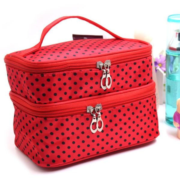 fashion double layer small dots cosmetic bag makeup tool storage multifunctional package drop bags & cases
fashion double layer small dots cosmetic bag makeup tool storage multifunctional package drop bags & cases