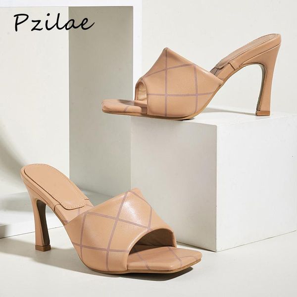 pzilae women high heels sandals ladies slippers square toe thin heel fashion female slides summer shoes mules nude big size 41, Black
pzilae women high heels sandals ladies slippers square toe thin heel fashion female slides summer shoes mules nude big size 41, Black