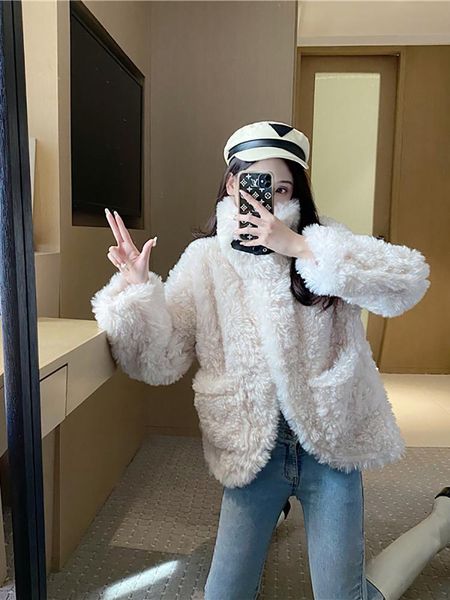 women's fur & faux lanlin young coat autumn and winter versatile 2021 korean loose sheep integration, Black
women's fur & faux lanlin young coat autumn and winter versatile 2021 korean loose sheep integration, Black