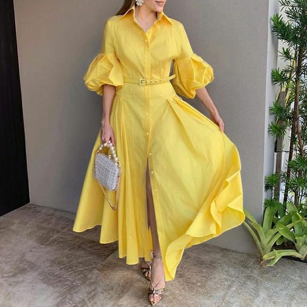 casual dresses women office shirt dress 2021 vonda ladies sundress puff sleeve lapel collar long femme vestido robe, Black;gray
casual dresses women office shirt dress 2021 vonda ladies sundress puff sleeve lapel collar long femme vestido robe, Black;gray