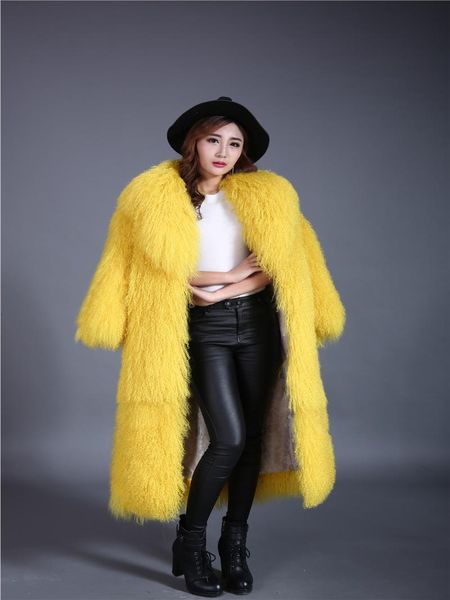 women's fur & faux women genuine mongolia coat full pelt sheep jacket with big collar 100cm length customiz plus size f45, Black
women's fur & faux women genuine mongolia coat full pelt sheep jacket with big collar 100cm length customiz plus size f45, Black