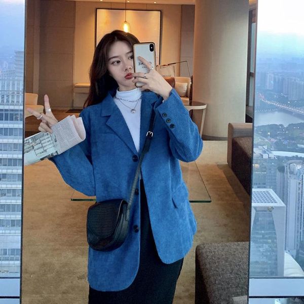 women's suits & blazers corduroy coat female 2021 net red ins college style small suit loose casual, White;black
women's suits & blazers corduroy coat female 2021 net red ins college style small suit loose casual, White;black