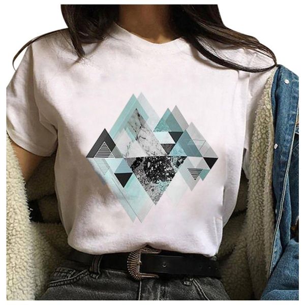 women's t-shirt women clothing summer short sleeve geometric graphic print harajuku female round neck loose lady tee top, White
women's t-shirt women clothing summer short sleeve geometric graphic print harajuku female round neck loose lady tee top, White