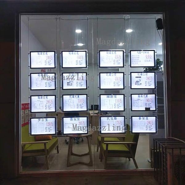 horziontal cable hanging window display system magnetic led illuminated acrylic poster frame pocket for real estate agent modules
horziontal cable hanging window display system magnetic led illuminated acrylic poster frame pocket for real estate agent modules