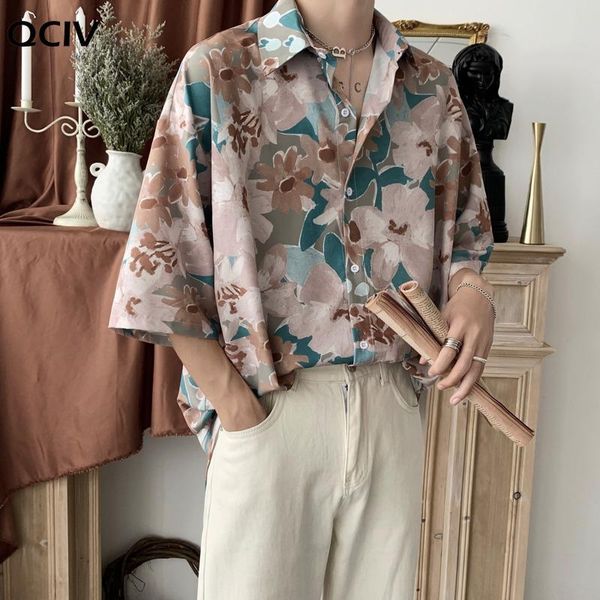 men's casual shirts summer short-sleeved fashion printed men korean loose flower mens hawaiian -2xl, White;black
men's casual shirts summer short-sleeved fashion printed men korean loose flower mens hawaiian -2xl, White;black