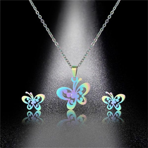 earrings & necklace qiamni trendy colorful cute animal butterfly earring stainless steel jewelry sets birthday party gift women kids bijoux, Silver
earrings & necklace qiamni trendy colorful cute animal butterfly earring stainless steel jewelry sets birthday party gift women kids bijoux, Silver