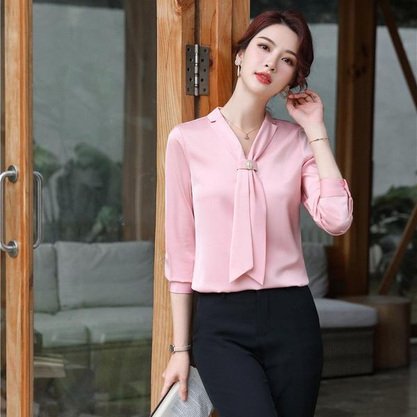 women's blouses & shirts fashion ladies pink blouse women long sleeve work clothes office uniform styles, White
women's blouses & shirts fashion ladies pink blouse women long sleeve work clothes office uniform styles, White