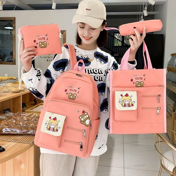 school bags 4 pce set schoolbag for girl women backpack canvas female student college bag cool lapfashion travel backbag
school bags 4 pce set schoolbag for girl women backpack canvas female student college bag cool lapfashion travel backbag