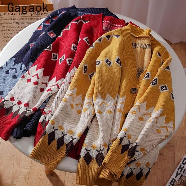 women's knits & tees gagaok streetwear cardigan women 2021 spring autumn v-neck long cartoon knitted sweaters loose fashion korean wild, White
women's knits & tees gagaok streetwear cardigan women 2021 spring autumn v-neck long cartoon knitted sweaters loose fashion korean wild, White