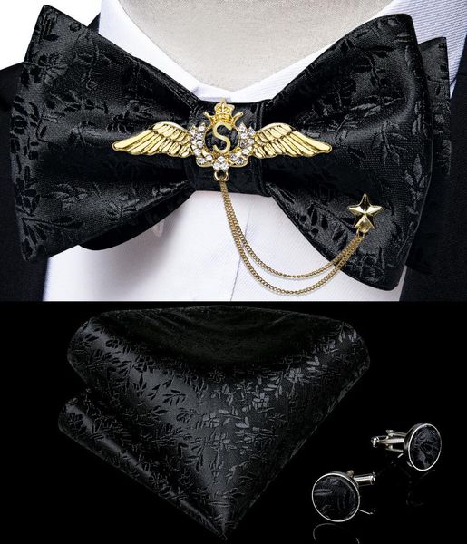bow ties arrival for men silk bowties cufflinks handkerchief set party wedding suit accessories man tie golden brooch, Black;gray
bow ties arrival for men silk bowties cufflinks handkerchief set party wedding suit accessories man tie golden brooch, Black;gray
