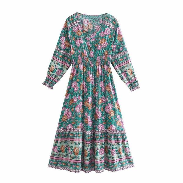 casual dresses vintage women midi dress summer 2021 fashion three quarter sleeve shirred waist modern lady floral prints vestido, Black;gray
casual dresses vintage women midi dress summer 2021 fashion three quarter sleeve shirred waist modern lady floral prints vestido, Black;gray