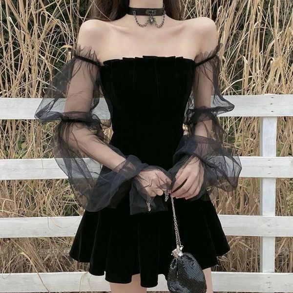 party dresses 2021 french off-shoulder dress women's summer waist slimming temperament hepburn style black, White;black
party dresses 2021 french off-shoulder dress women's summer waist slimming temperament hepburn style black, White;black