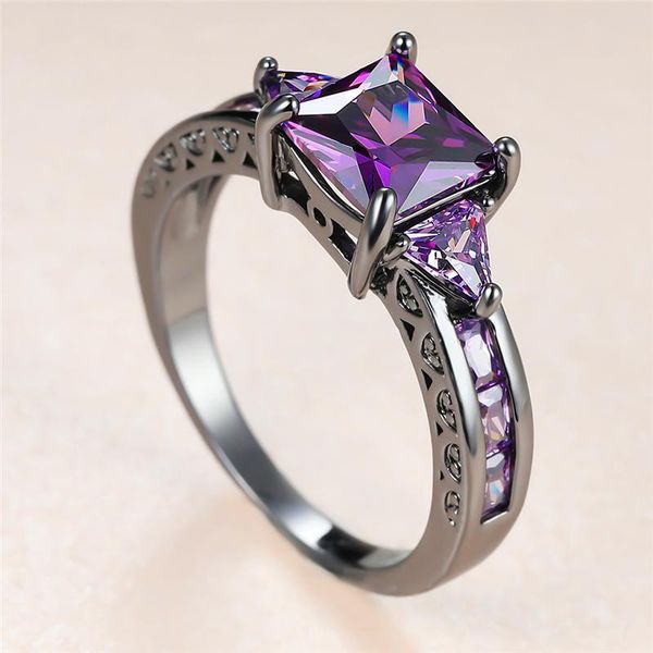 wedding rings vintage female purple crystal stone ring charm 14kt black gold for women punk bride square zircon engagement, Slivery;golden
wedding rings vintage female purple crystal stone ring charm 14kt black gold for women punk bride square zircon engagement, Slivery;golden