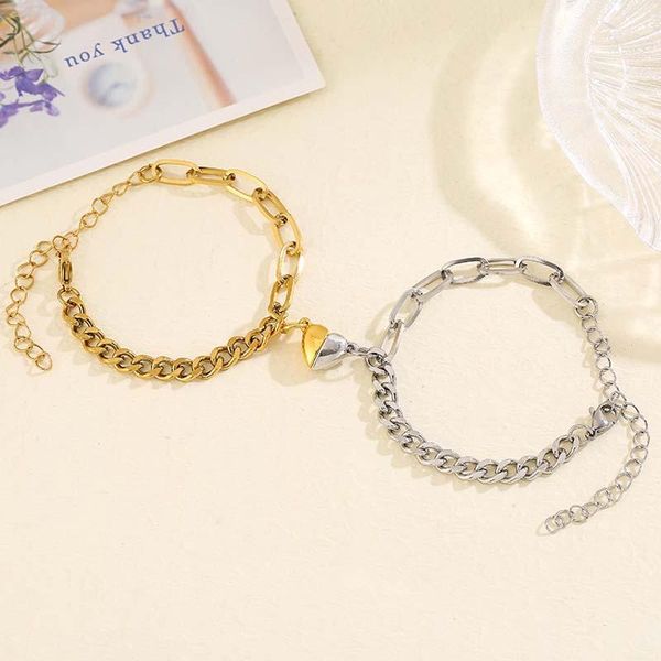 beaded, strands 2pcs/set couple matching bracelet heart shape magnatic stainless steel chain bracelets lover friendship relationship jewelry, Black
beaded, strands 2pcs/set couple matching bracelet heart shape magnatic stainless steel chain bracelets lover friendship relationship jewelry, Black