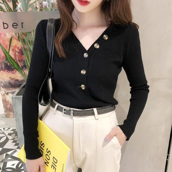 women's sweaters women spring autumn fashion button v-neck sweater knitted pullover solid slim soft jumper female, White;black
women's sweaters women spring autumn fashion button v-neck sweater knitted pullover solid slim soft jumper female, White;black