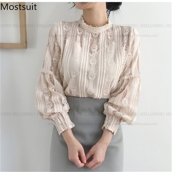 spring korean lace blouses shirts women hollow long sleeve stand collar elegant fashion pullovers blusas mujer 210513, White
spring korean lace blouses shirts women hollow long sleeve stand collar elegant fashion pullovers blusas mujer 210513, White