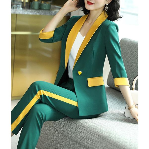 women's high-end professional suit pants two-piece sets ladies workwear blazers office interview el slim fit clothes two piece, White
women's high-end professional suit pants two-piece sets ladies workwear blazers office interview el slim fit clothes two piece, White