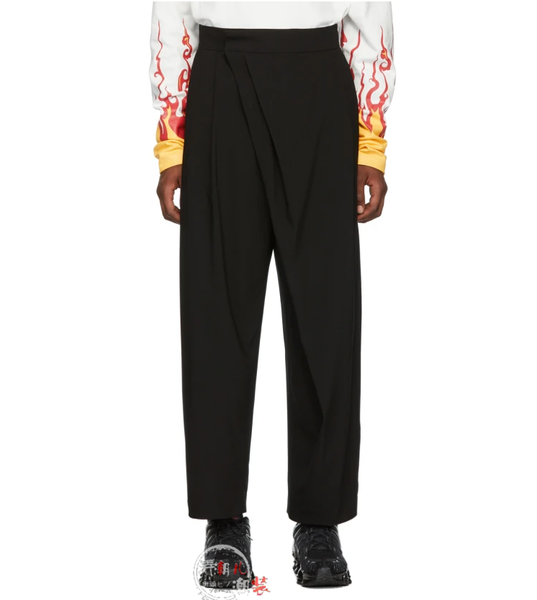 men's pants 2021 european and american catwalk loose asymmetric casual wide-leg with irregular personality nine-point men, Black
men's pants 2021 european and american catwalk loose asymmetric casual wide-leg with irregular personality nine-point men, Black