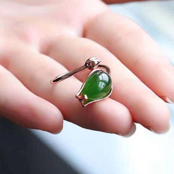cluster rings natural hetian magnolia flower opening adjustable ring chinese style retro design charm women's christmas gift, Golden;silver
cluster rings natural hetian magnolia flower opening adjustable ring chinese style retro design charm women's christmas gift, Golden;silver