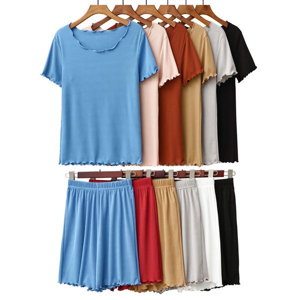 summer women 2 piece suits casual solid o-neck ruffled short sleeve + elastic shorts loose out and home sets for female 210524, White
summer women 2 piece suits casual solid o-neck ruffled short sleeve + elastic shorts loose out and home sets for female 210524, White