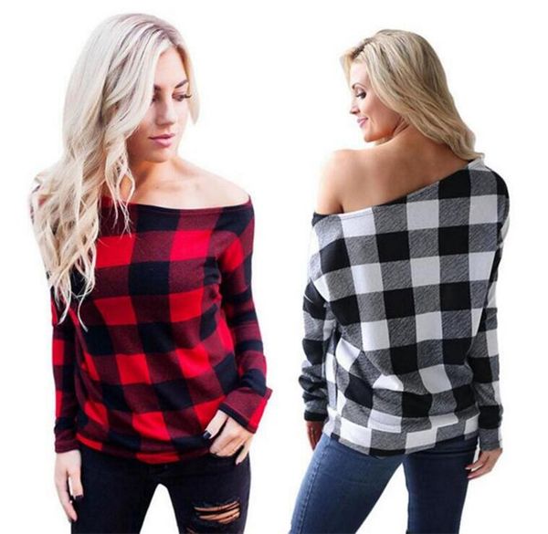 2021 women off shoulder plaid long sleeve shirt casual blouse loose t-shirt red buffalo checkered shirts, White
2021 women off shoulder plaid long sleeve shirt casual blouse loose t-shirt red buffalo checkered shirts, White