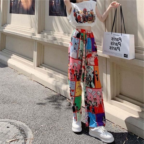 women's pants & capris plus size fried street printing fashion women summer casual loose cartoon pattern wide-leg pant slimming tie dye, Black;white
women's pants & capris plus size fried street printing fashion women summer casual loose cartoon pattern wide-leg pant slimming tie dye, Black;white