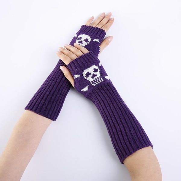 five fingers gloves women winter wrist arm warmer skull knitted long fingerless mitten halloween women' sleeve, Blue;gray
five fingers gloves women winter wrist arm warmer skull knitted long fingerless mitten halloween women' sleeve, Blue;gray