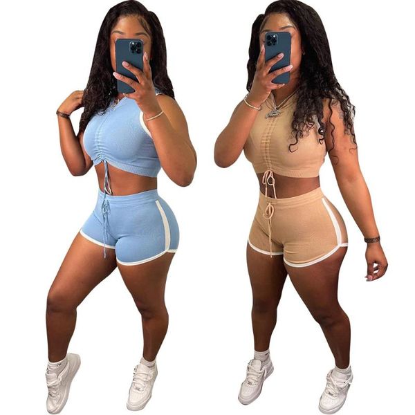 women's tracksuits two piece sets womens ribbed knit drawstring sleeveless tank outfits slim biker shorts set summer beach party street, Gray
women's tracksuits two piece sets womens ribbed knit drawstring sleeveless tank outfits slim biker shorts set summer beach party street, Gray