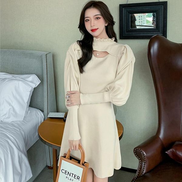 casual dresses autumn korean fashion knitted dress for women lantern sleeve mini party sweater hollow out robe femme, Black;gray
casual dresses autumn korean fashion knitted dress for women lantern sleeve mini party sweater hollow out robe femme, Black;gray