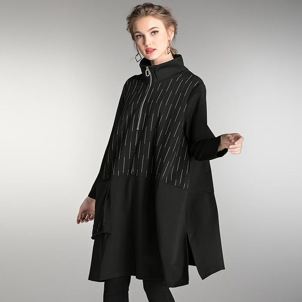 women's trench coats outwear plus size woman winter autumn 2021 casual loose oversized black coat female, Tan;black
women's trench coats outwear plus size woman winter autumn 2021 casual loose oversized black coat female, Tan;black
