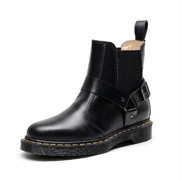 spring and autumn couple boots leather buckle short tube men women casual fashion, Black
spring and autumn couple boots leather buckle short tube men women casual fashion, Black