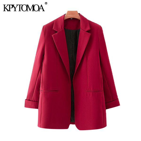 women fashion office wear red blazer coat vintage long sleeve pockets female outerwear chic 210416, White;black
women fashion office wear red blazer coat vintage long sleeve pockets female outerwear chic 210416, White;black