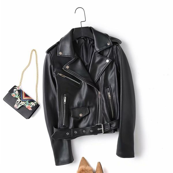 autumn soft faux leather short jacket women spring lapel warm pu coat zipper design moto biker belt outwear 210430, Tan;black
autumn soft faux leather short jacket women spring lapel warm pu coat zipper design moto biker belt outwear 210430, Tan;black