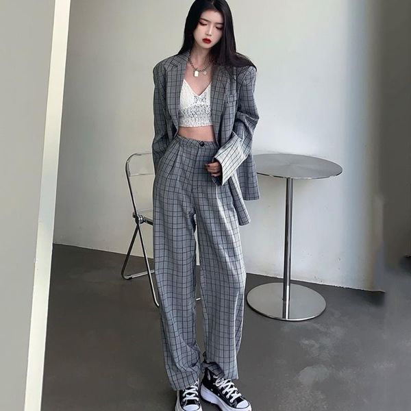women's two piece pants women spring autumn casual set double breasted lattice blazer jacket plaid zipper trousers suit for office lady, White
women's two piece pants women spring autumn casual set double breasted lattice blazer jacket plaid zipper trousers suit for office lady, White