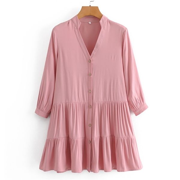 summer cotton and spandex v-neck a-line loose waist pink solid single-breasted button casual women knee-length dress 210524, Black;gray 
summer cotton and spandex v-neck a-line loose waist pink solid single-breasted button casual women knee-length dress 210524, Black;gray