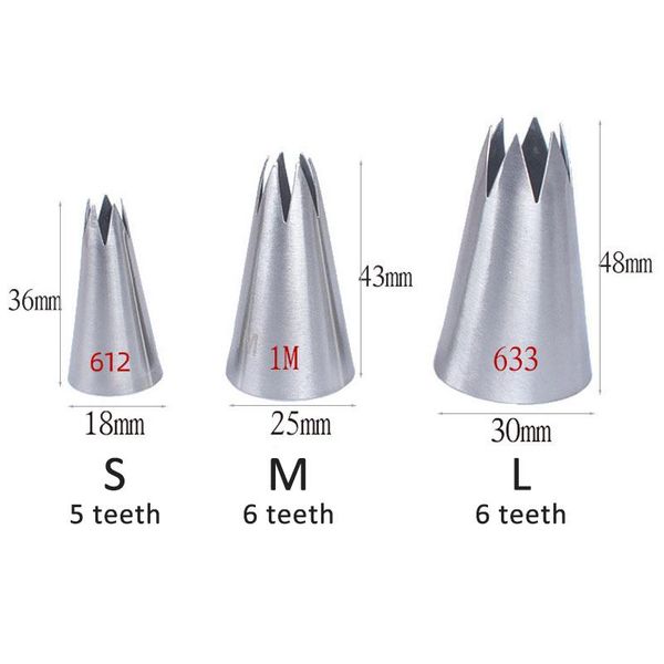 baking & pastry tools straight 6-tooth multi purpose 304 stainless steel cookies supplies kitchen gadgets nozzle cakes decoration set
baking & pastry tools straight 6-tooth multi purpose 304 stainless steel cookies supplies kitchen gadgets nozzle cakes decoration set