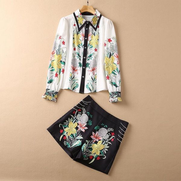 women's tracksuits european and american women's autumn 2021 floral print shirt with long sleeves black shorts fashion suits, Gray
women's tracksuits european and american women's autumn 2021 floral print shirt with long sleeves black shorts fashion suits, Gray